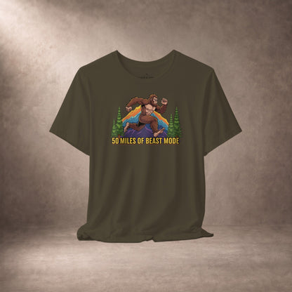 50 Miles Of Beast Mode Bigfoot Running Graphic T-Shirt -XS - Sloth & Duck