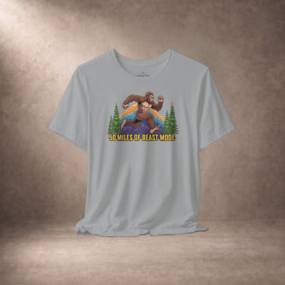 50 Miles Of Beast Mode Bigfoot Running Graphic T-Shirt -XS - Sloth & Duck