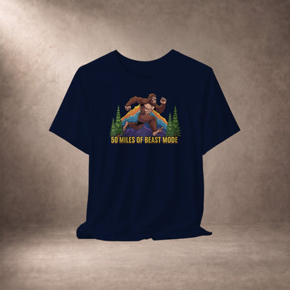 50 Miles Of Beast Mode Bigfoot Running Graphic T-Shirt -XS - Sloth & Duck