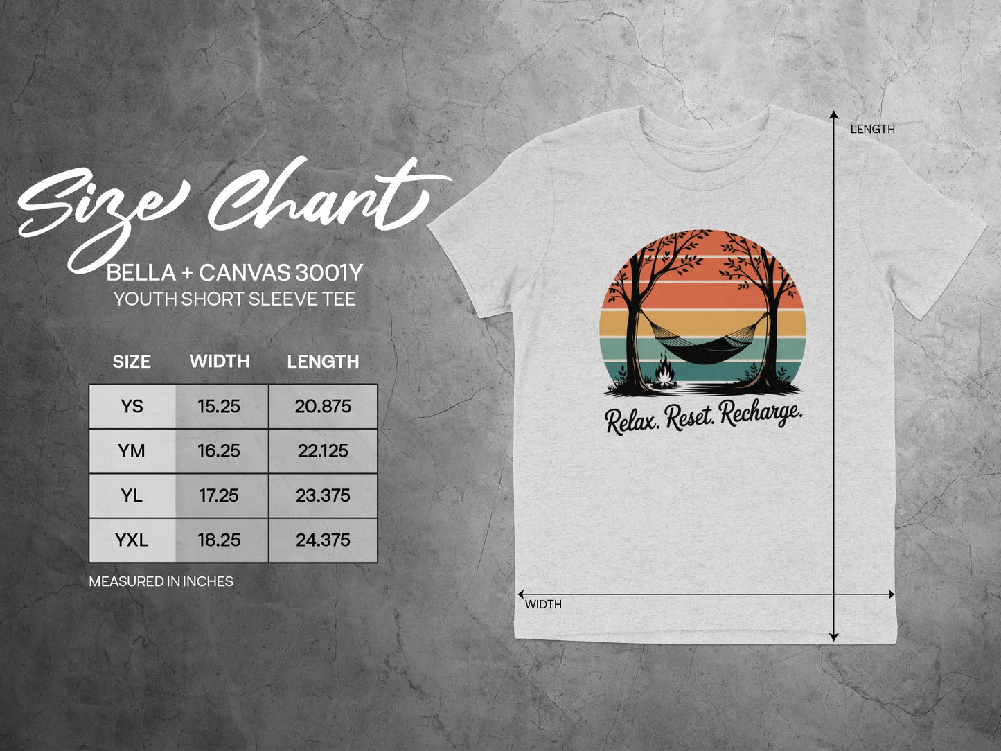 Relax Reset Recharge Youth Short Sleeve Tee