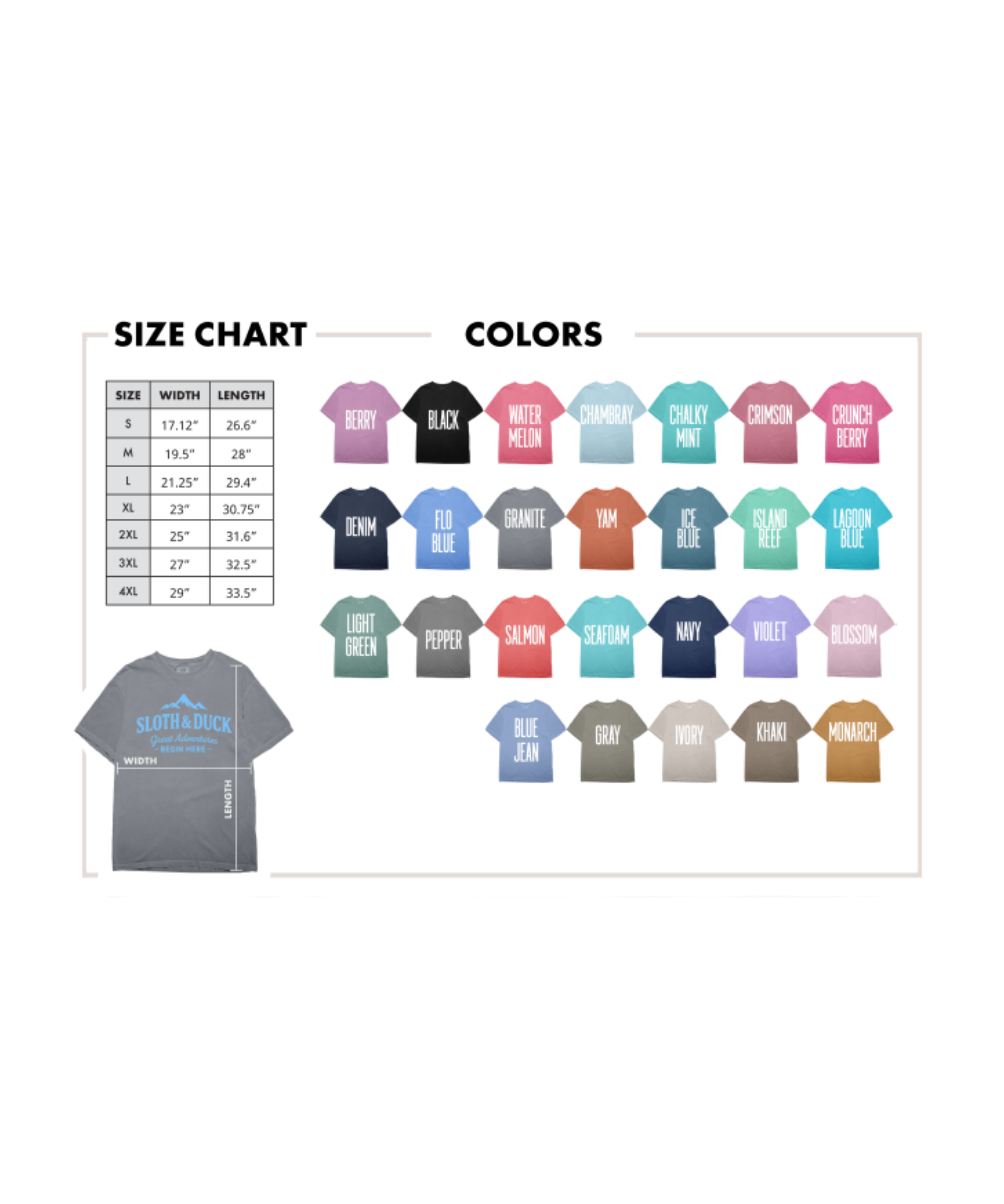 SLOTH & DUCK Spirit Adventure Design Shirt for All Sizes