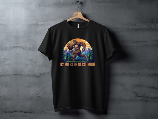 62 Miles of Beast Mode Running Bigfoot Graphic T-Shirt - Sloth & Duck