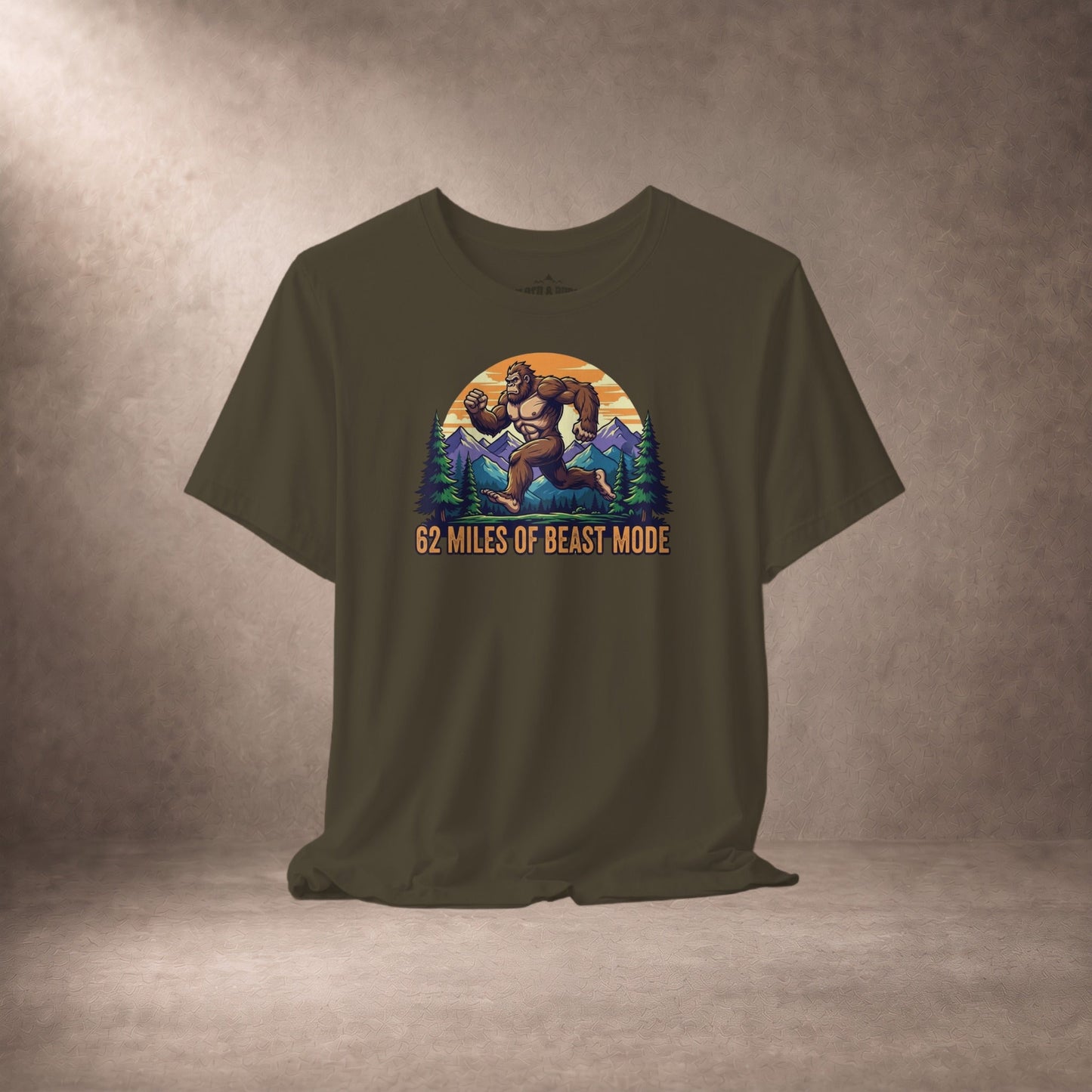 62 Miles of Beast Mode Running Bigfoot Graphic T-Shirt -XS - Sloth & Duck