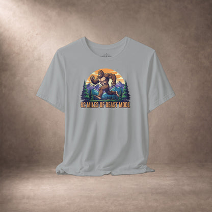 62 Miles of Beast Mode Running Bigfoot Graphic T-Shirt -XS - Sloth & Duck