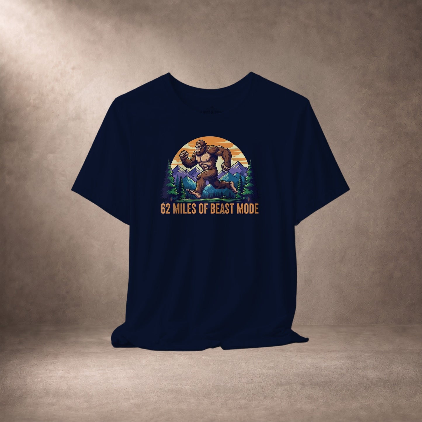 62 Miles of Beast Mode Running Bigfoot Graphic T-Shirt -XS - Sloth & Duck