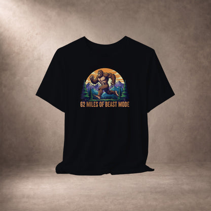 62 Miles of Beast Mode Running Bigfoot Graphic T-Shirt -XS - Sloth & Duck