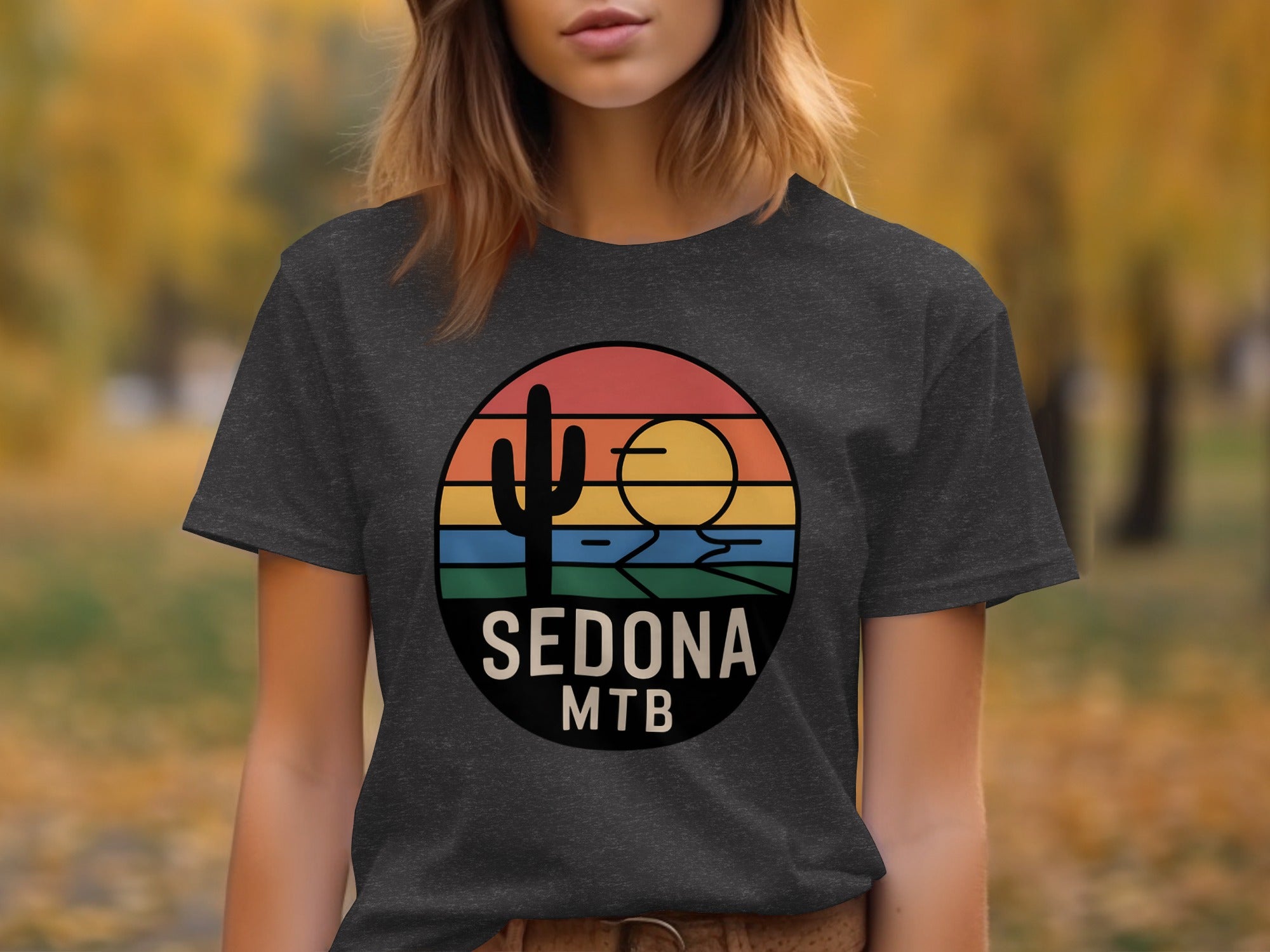 Vintage Sedona MTB Graphic T-Shirt with Cactus Design