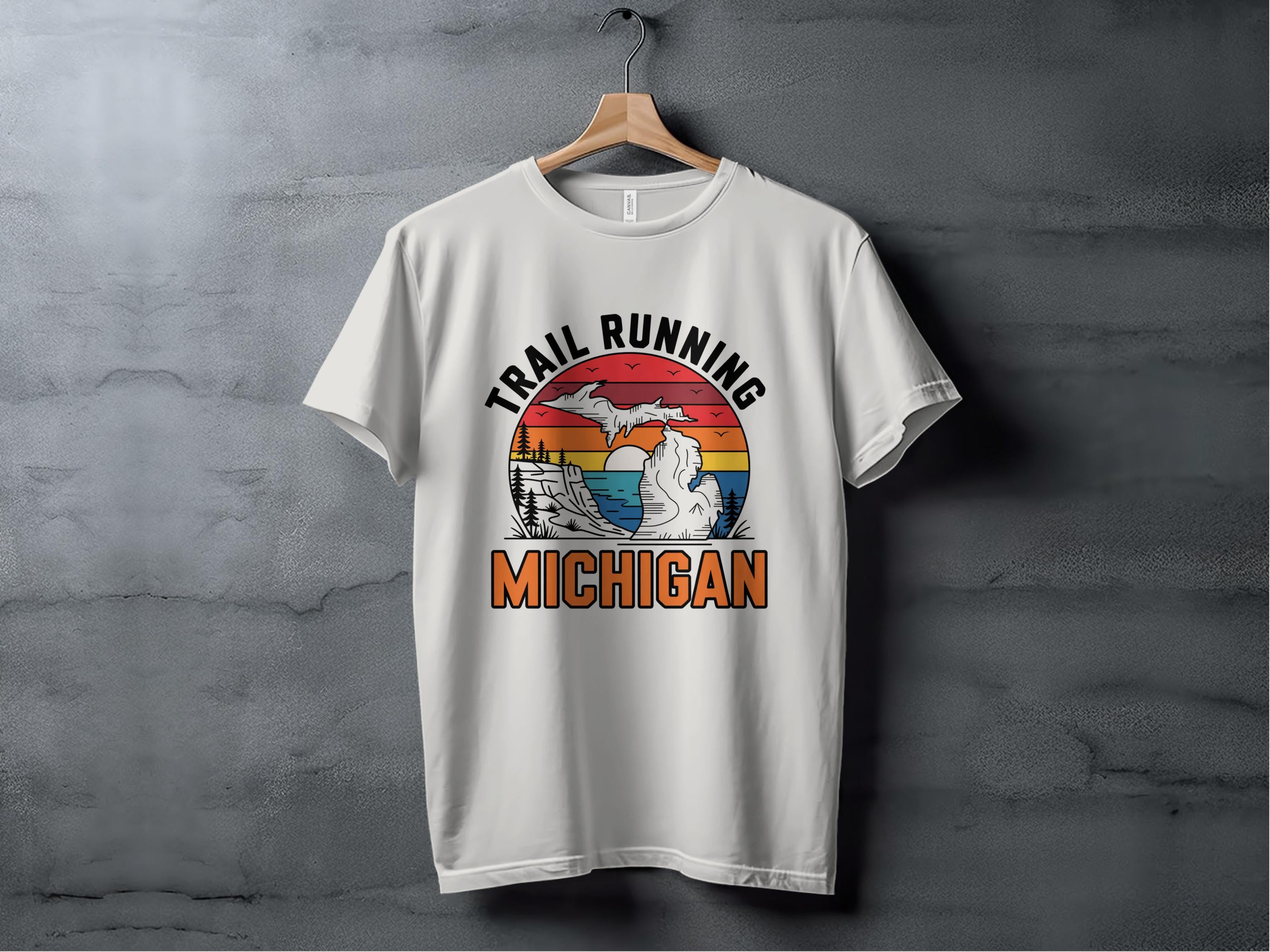 Trail Running Michigan Graphic Print Shirt product type