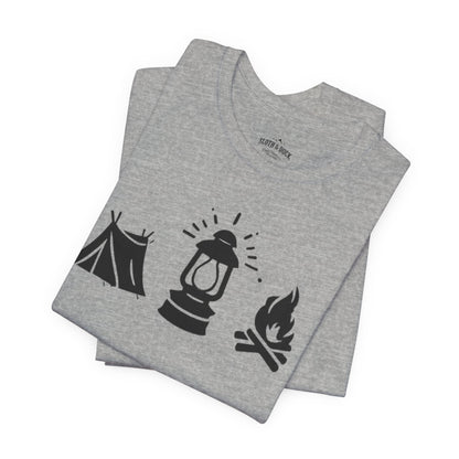 "Tent. Lantern. Campfire." Graphic T-Shirt