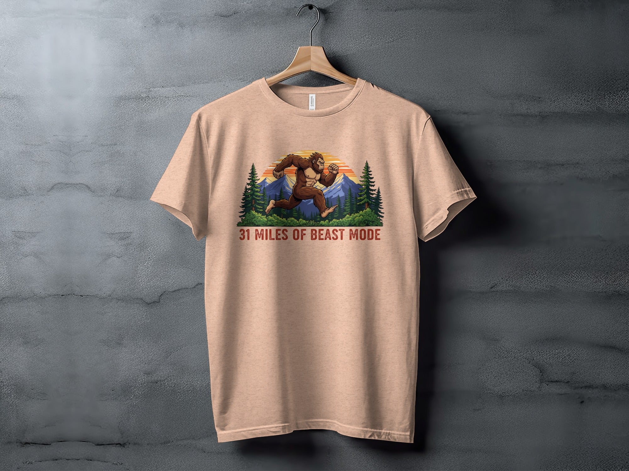 31 Miles Of Beast Mode Bigfoot Graphic T-Shirt