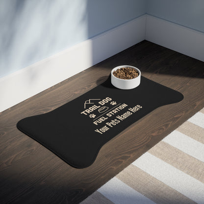 Trail Dog Fuel Station Personalized Pet Feeding Mat