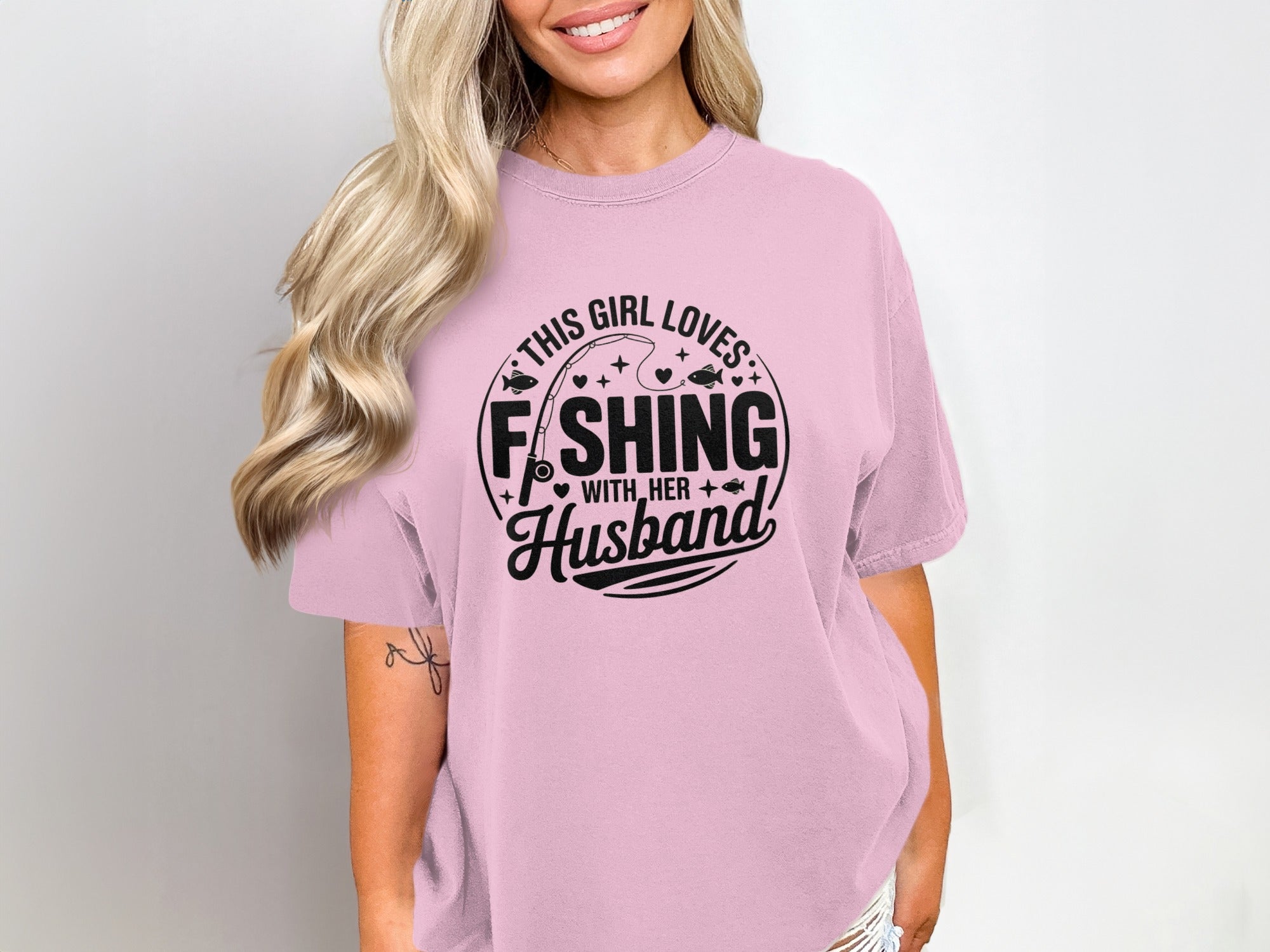 This Girl Loves Fishing with Her Husband Shirt product type