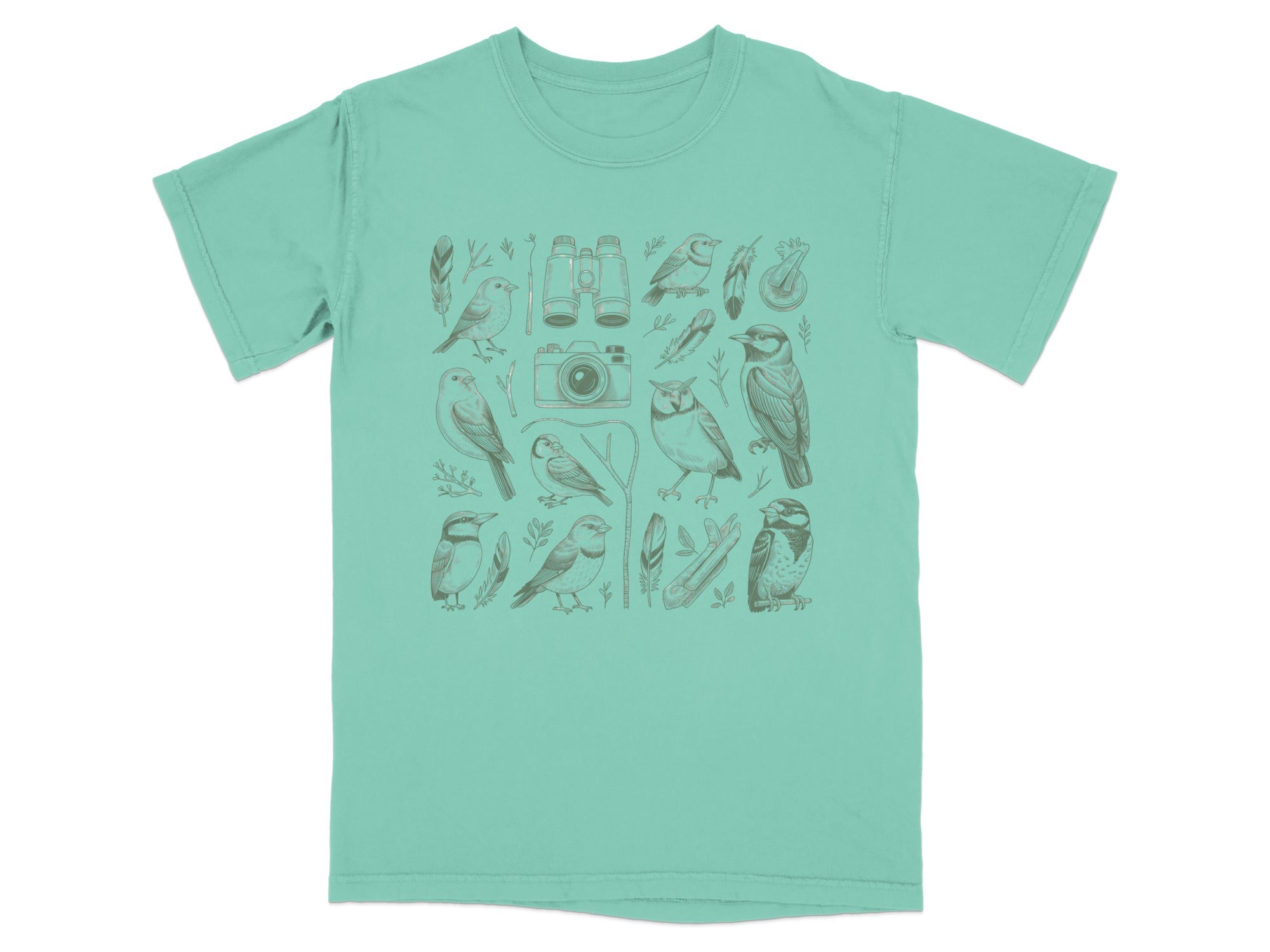 Birdwatching Enthusiast Illustrated T-shirt for Nature Lovers