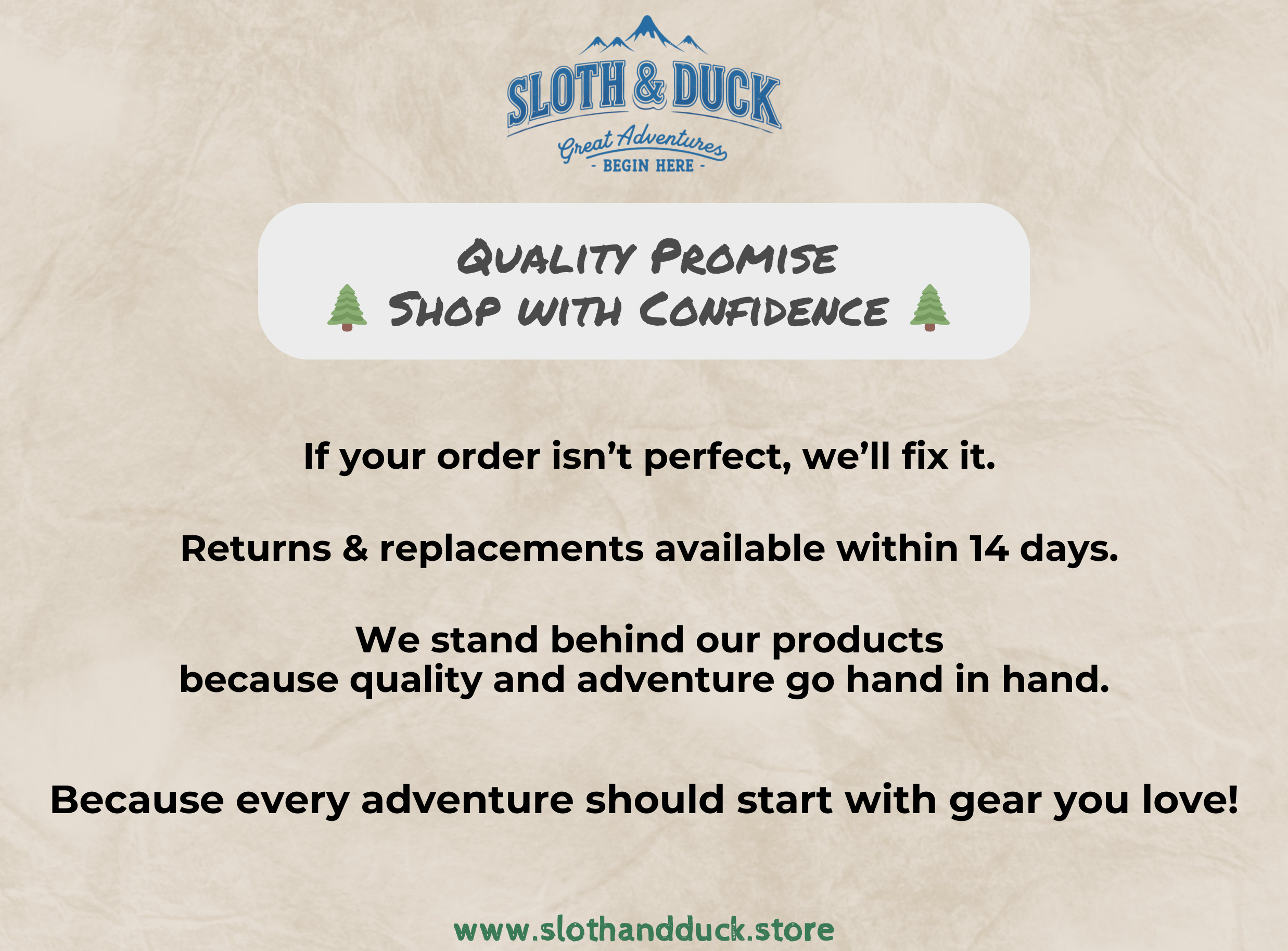 Shop with Confidence Quality Promise product