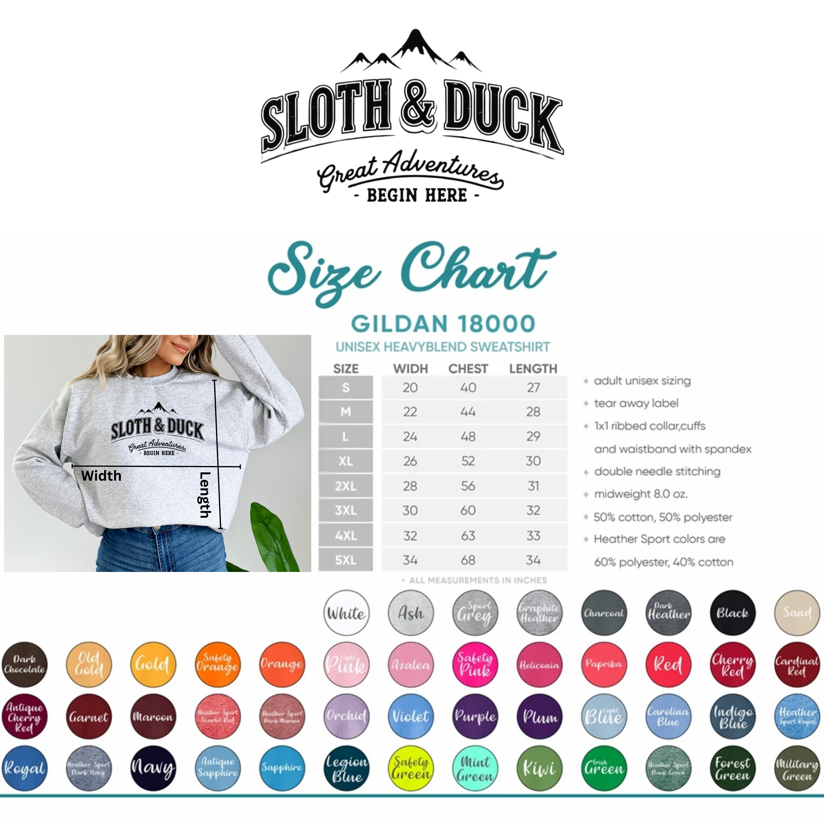Sloth Duck Great Adventures Begin Here Sweatshirt