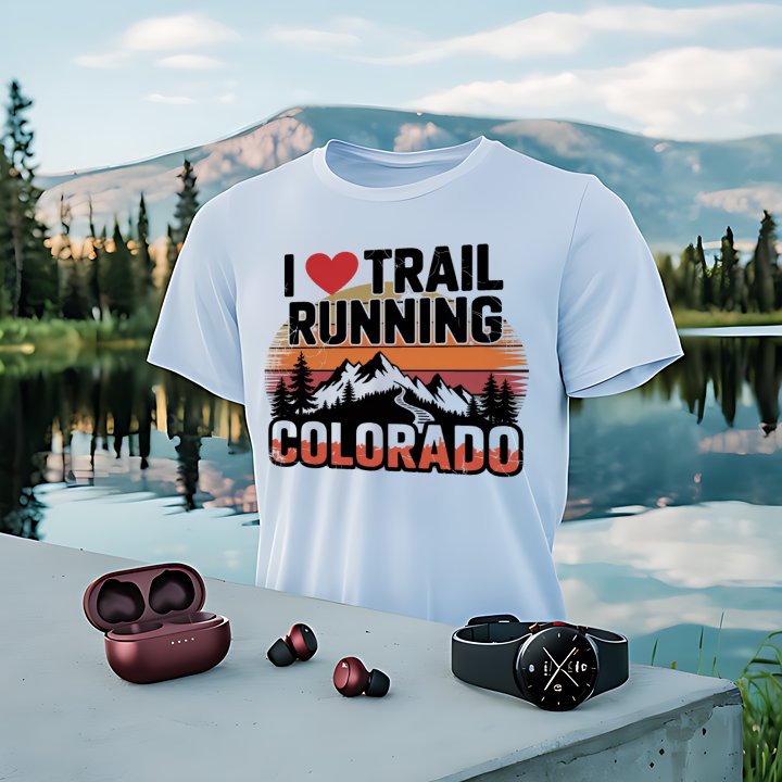 I Love Trail Running Colorado Graphic T-shirt product type