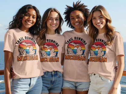 Trail Running Michigan Scenic Design T-Shirt Product