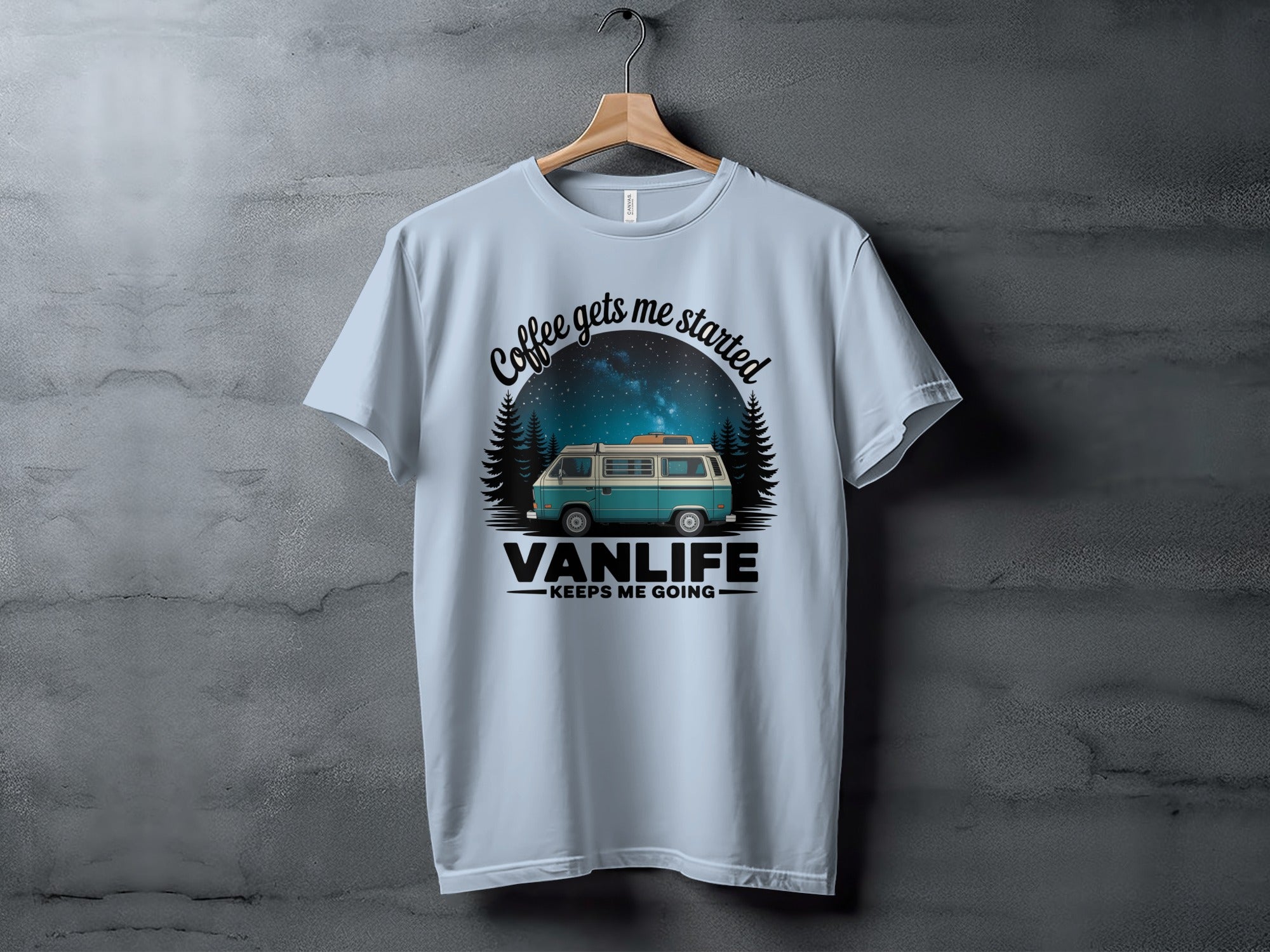 Coffee Gets Me Started Vanlife Keeps Me Going T-shirt