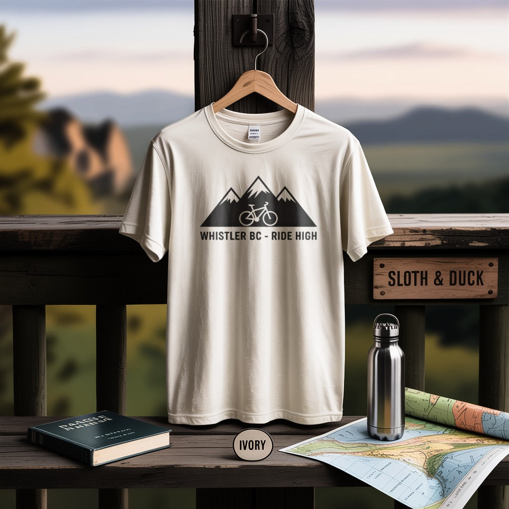 Whistler BC Ride High Mountains Graphic T-shirt