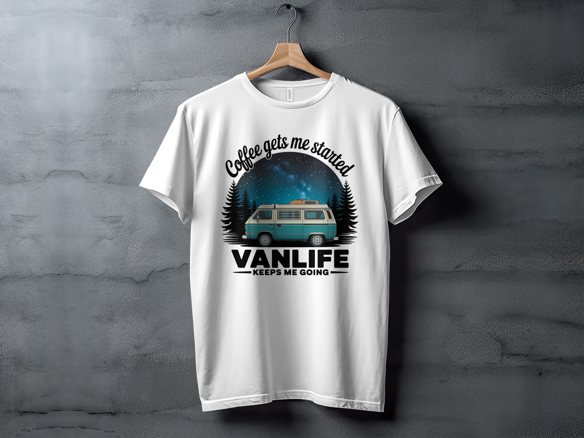Coffee Gets Me Started Vanlife Keeps Me Going T-shirt