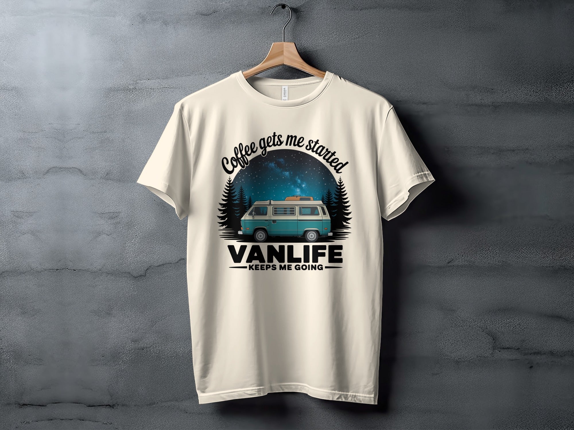 Coffee Gets Me Started Vanlife Graphic T-Shirt