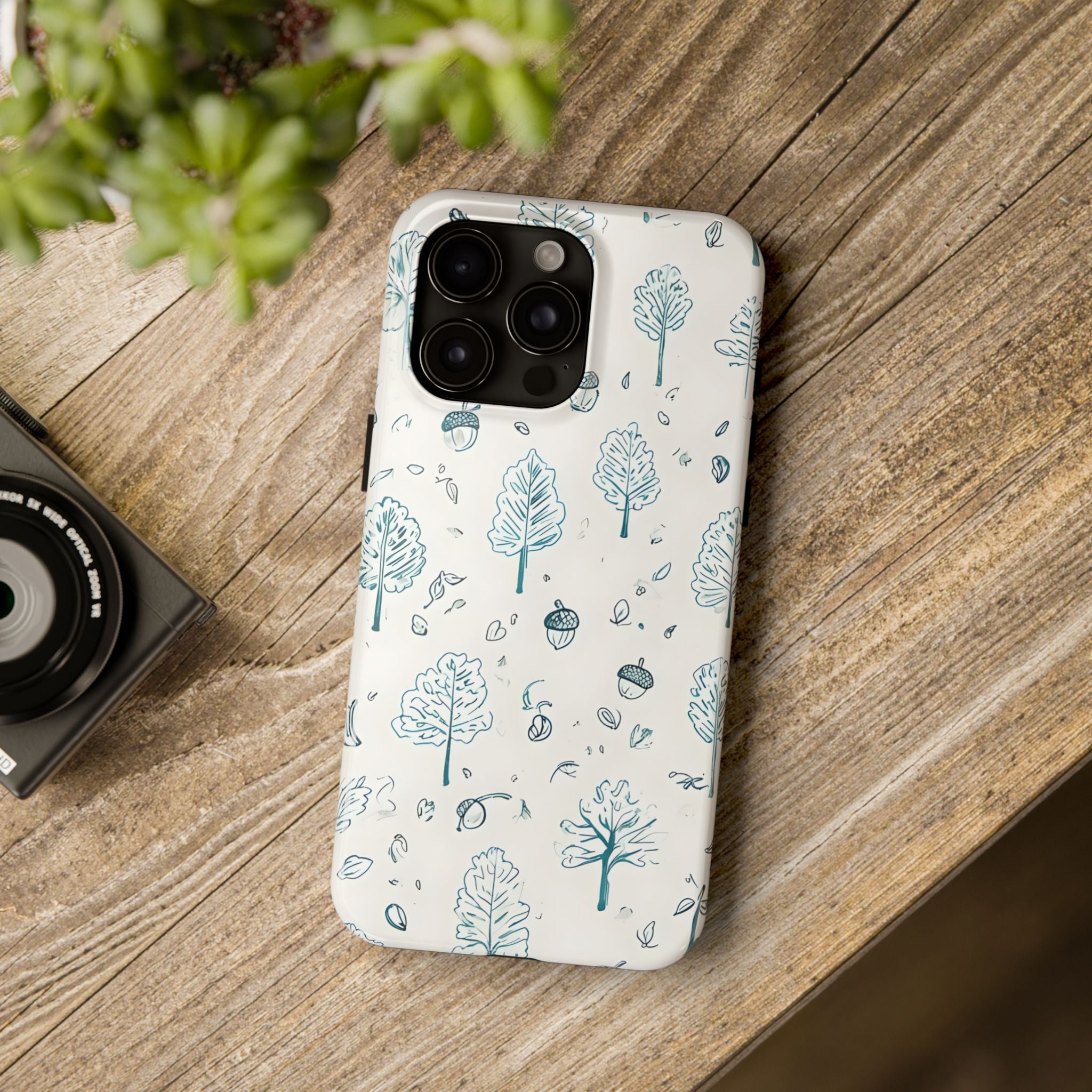 Acorns and Trees Nature Pattern Phone Case 1
