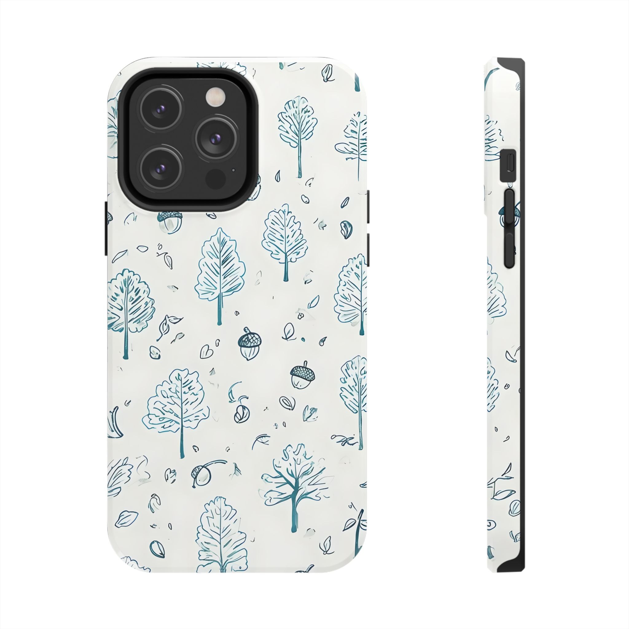 Acorns and Trees Nature Pattern Phone Case 3