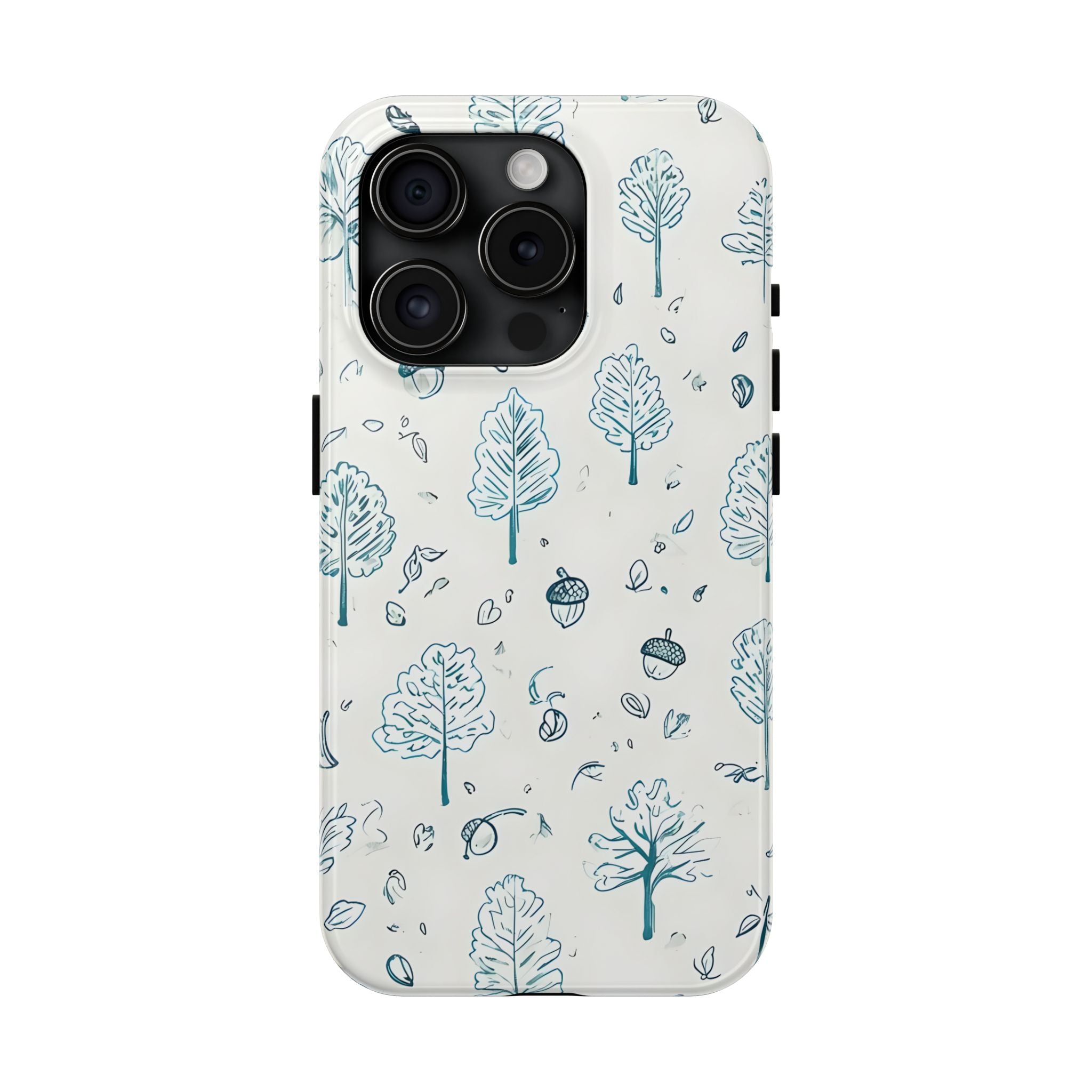 Acorns and Trees Nature Pattern Phone Case 4