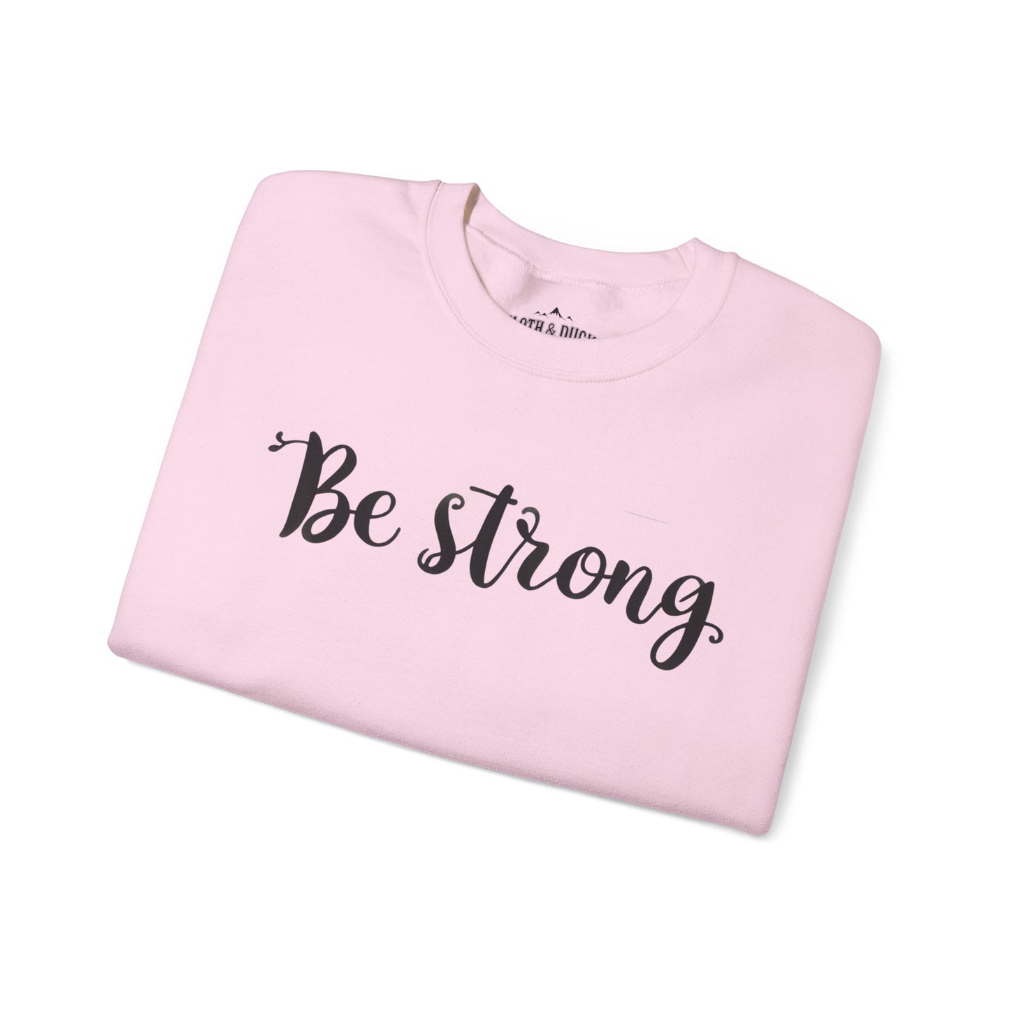 Be Strong Text Crewneck Sweater Light Pink