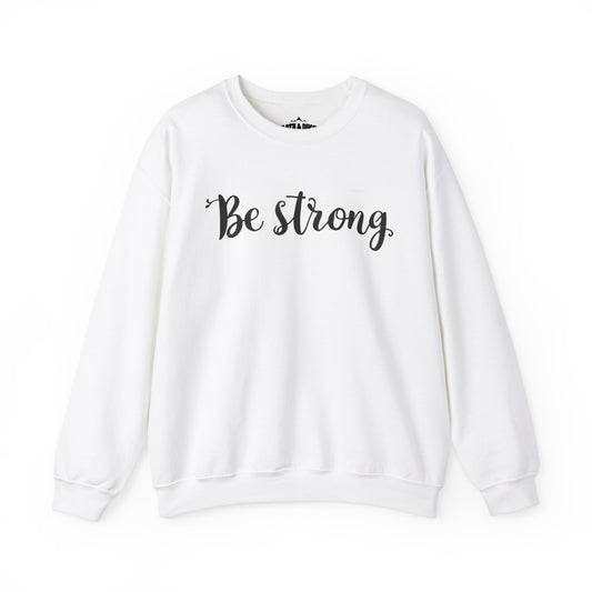 Be Strong White Crewneck Sweater