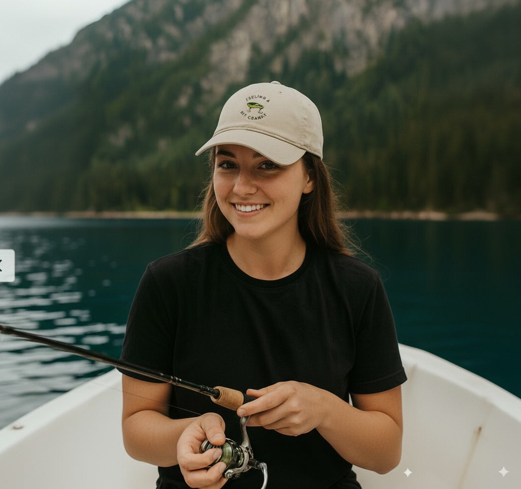 Embroidered Feeling A Bit Cranky Organic Baseball Cap