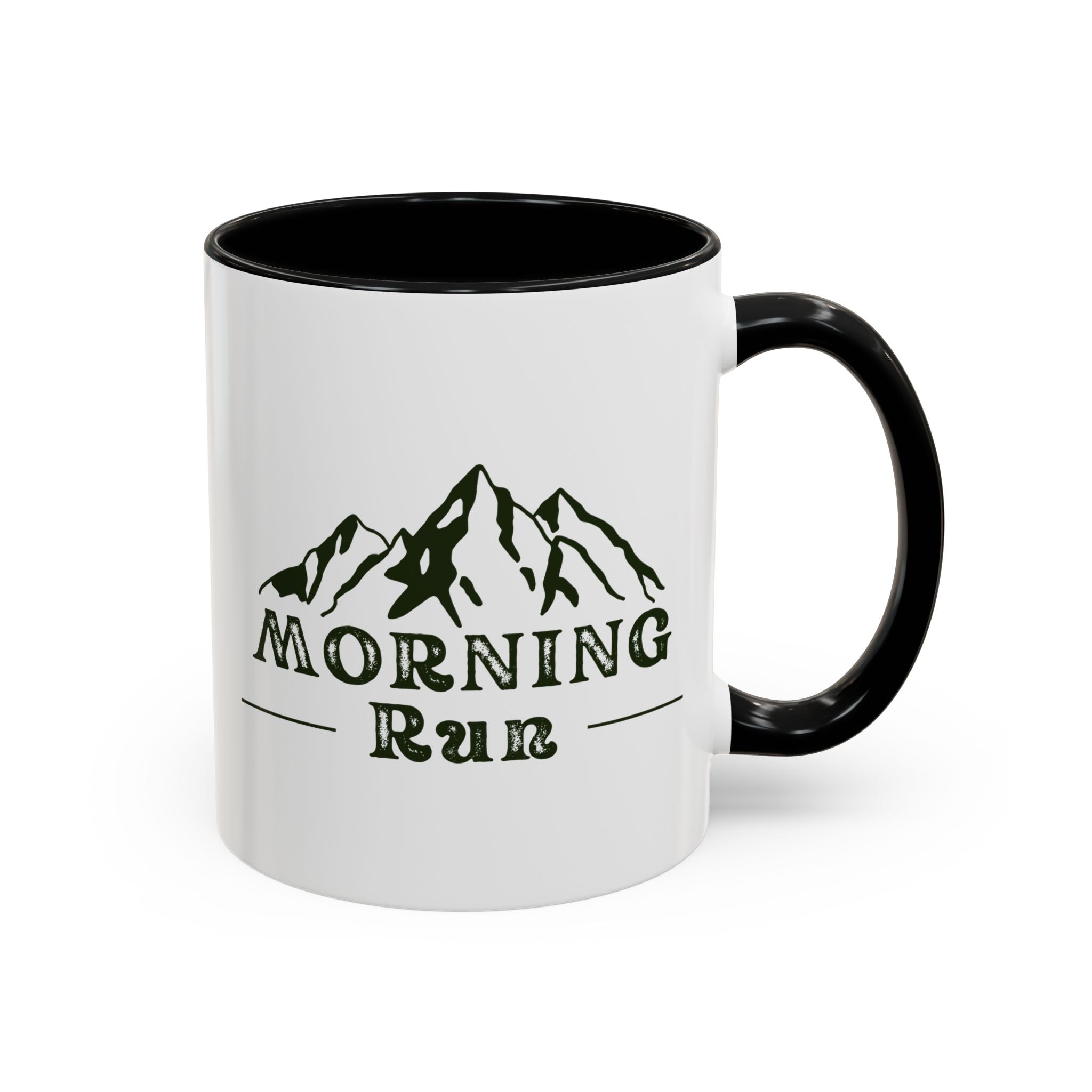 Morning Run Mountain Coffee Mug Black