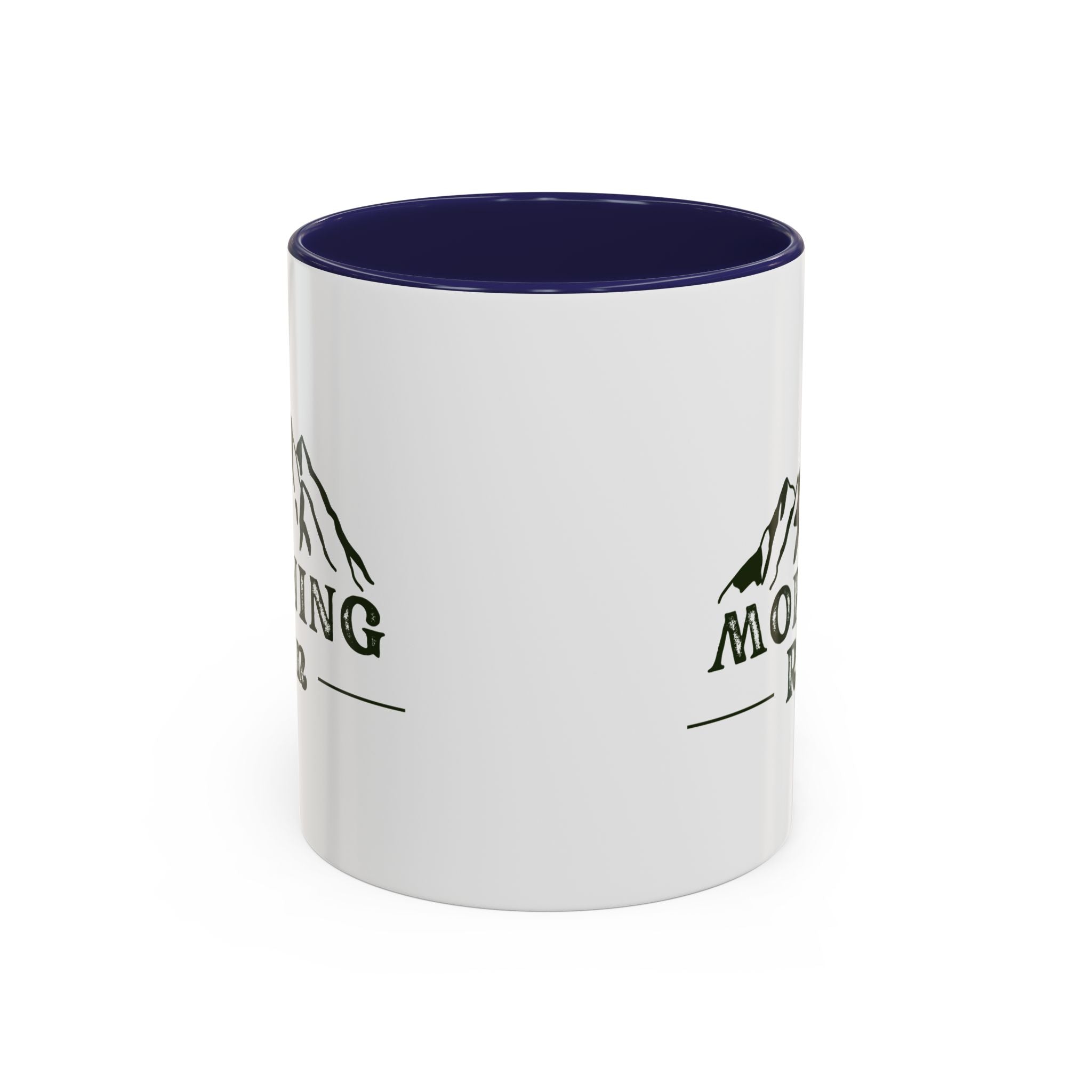 Morning Run Mountain Coffee Mug Navy Blue