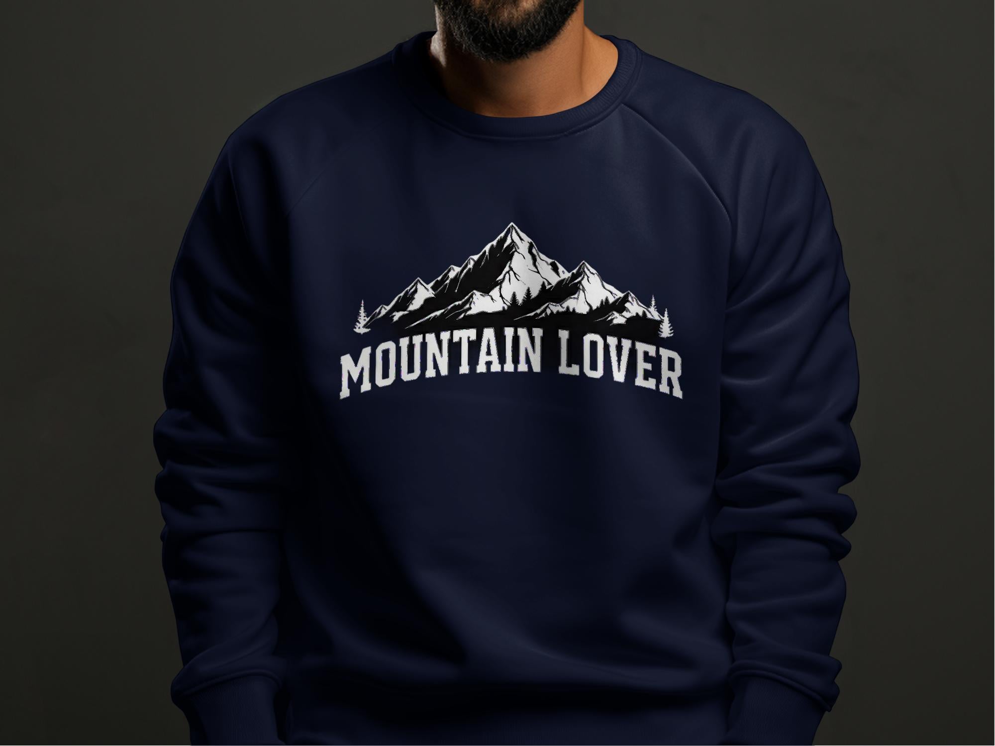 Mountain Lover Crewneck Navy Blue Sweater