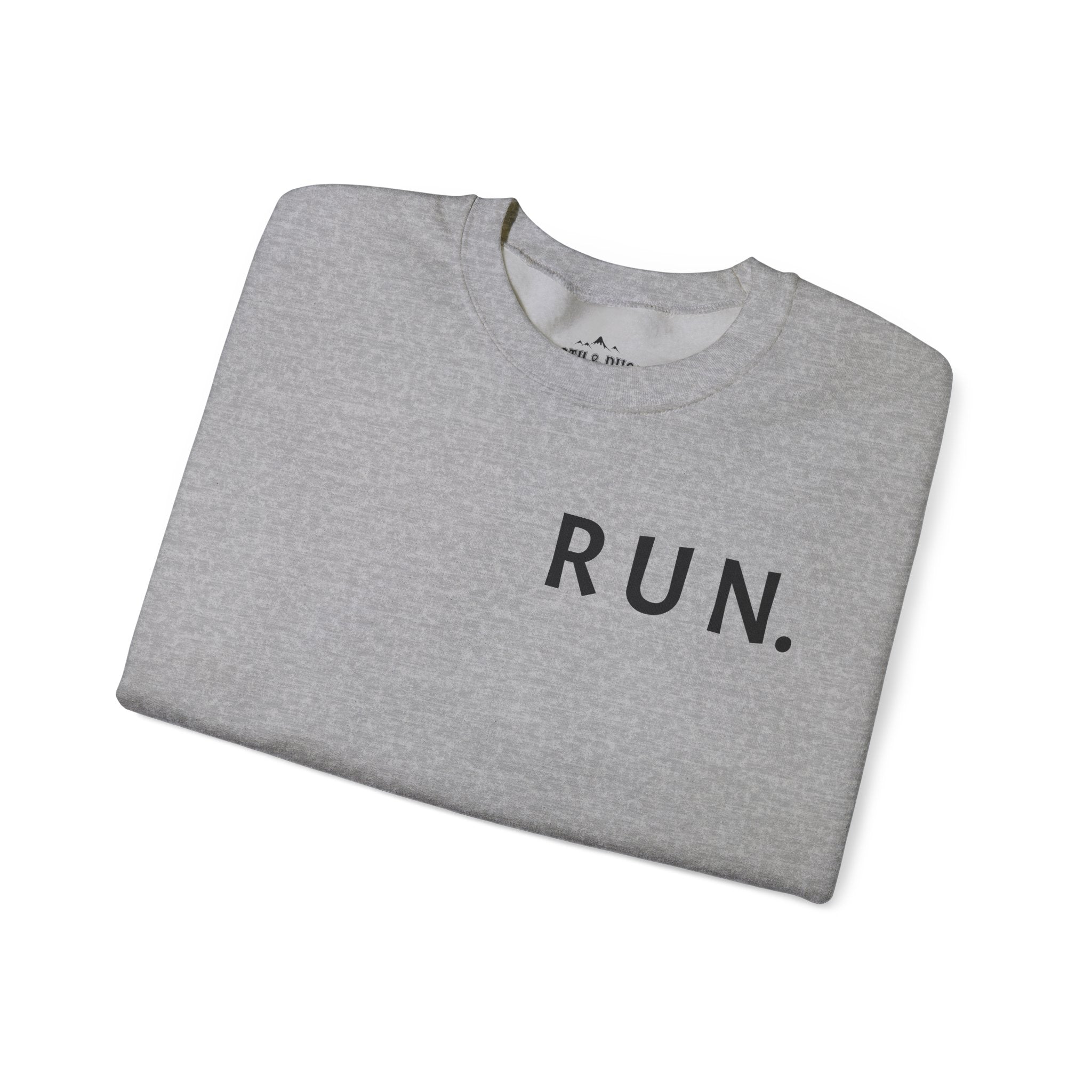 Run Crewneck I love Running Sleeve Quote Sweater grey
