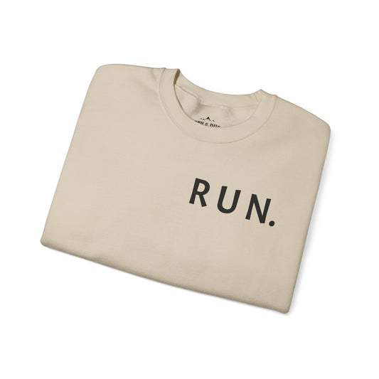 Run Crewneck I love Running Sleeve Quote khaki Sweater