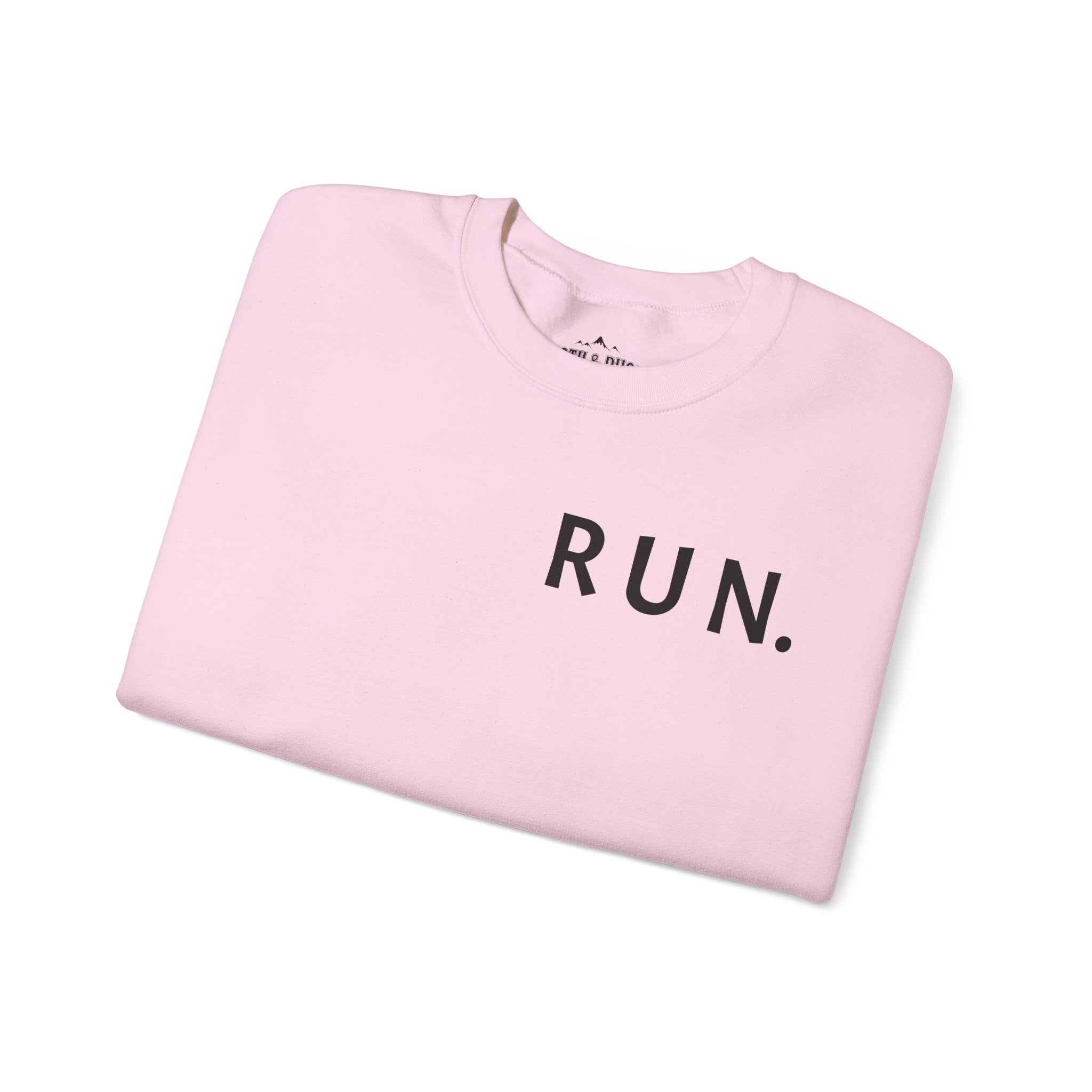 Run Crewneck I love Running Sleeve Quote pink Sweater