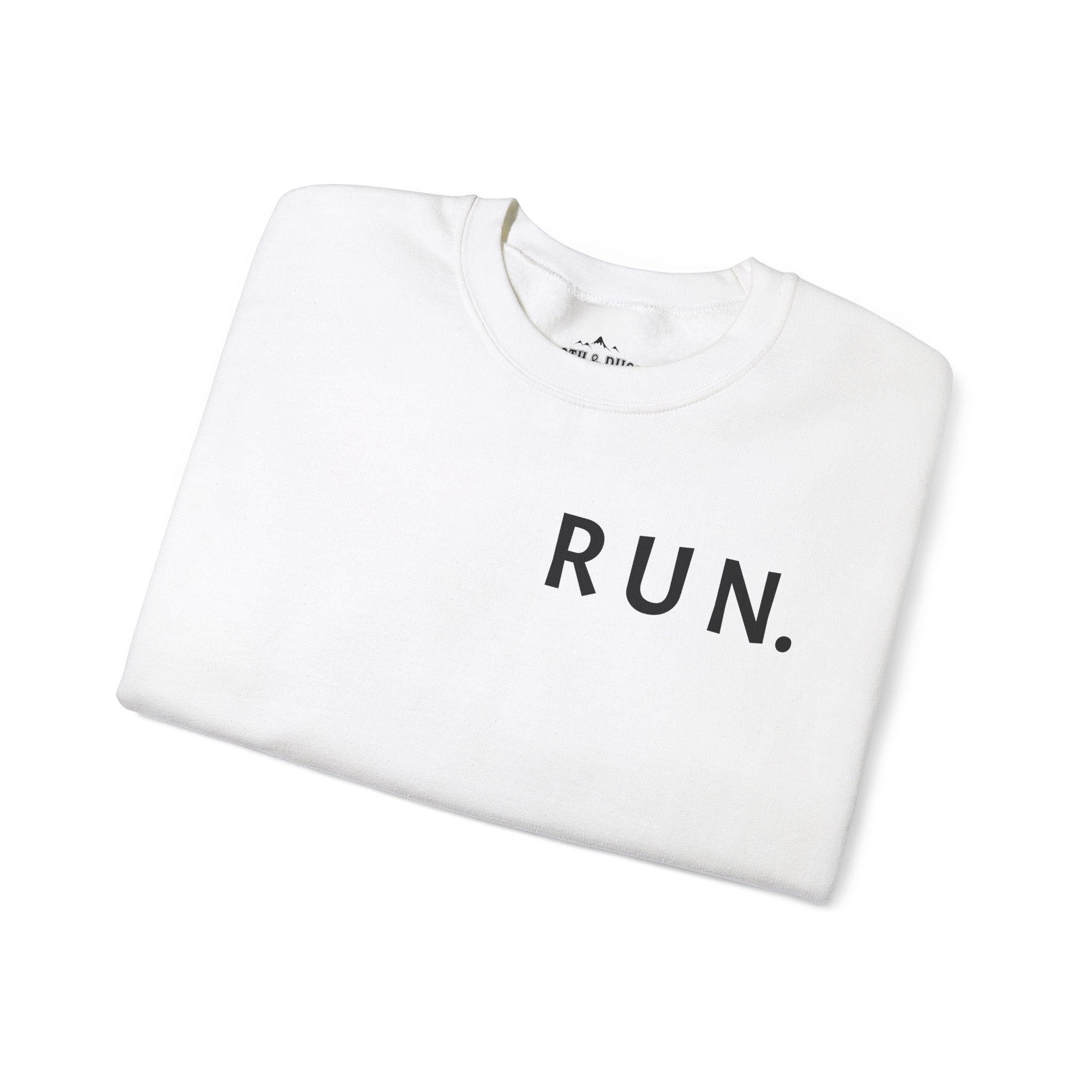 Run Crewneck I love Running Sleeve Quote white Sweater