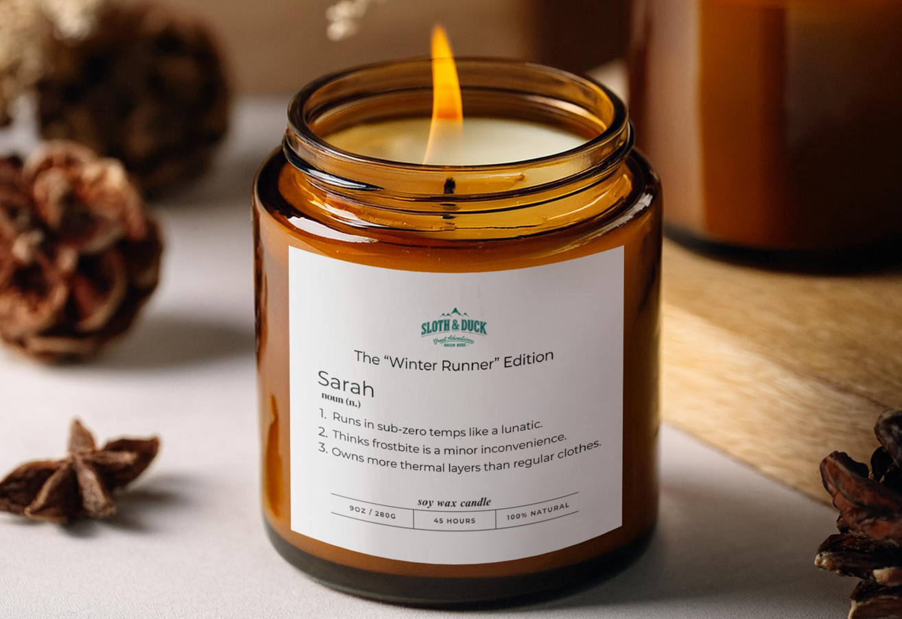 "The Winter Runner" Edition Personalized Scented Candle