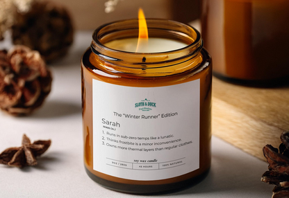 "The Winter Runner" Edition Personalized Scented Candle