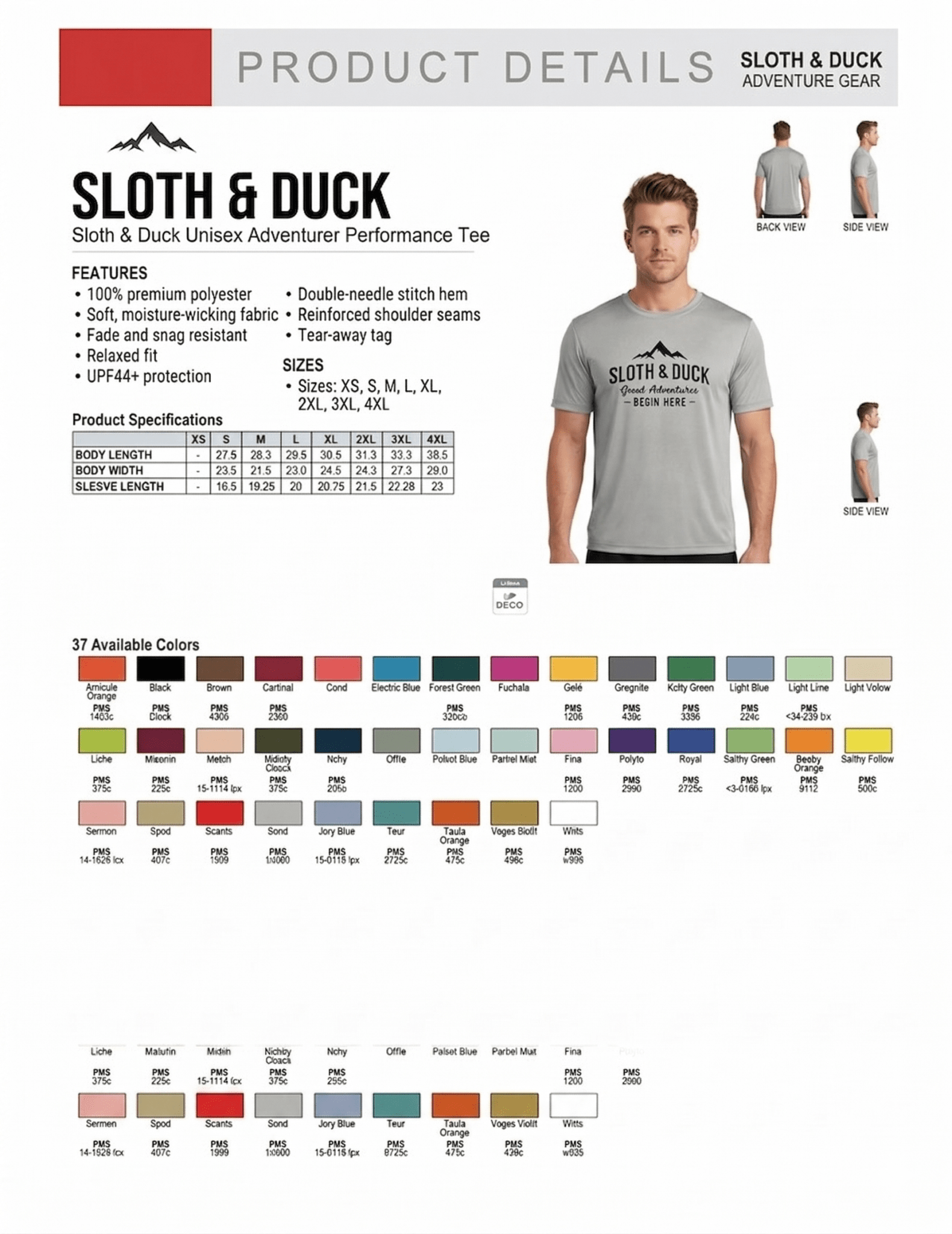 Mens Odd Duck Wicking Performance T-Shirt - Forest Green - Sloth & Duck