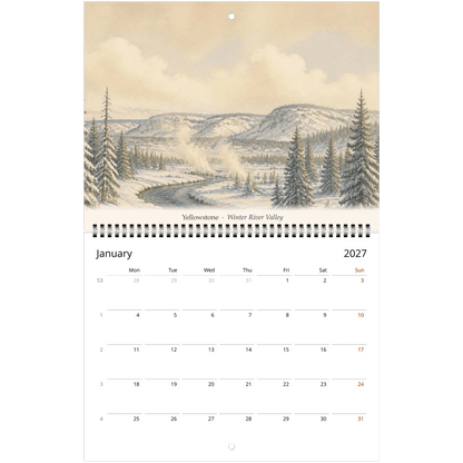 A Year in the Parks 2027 National Parks Wall Calendar - Sloth & Duck