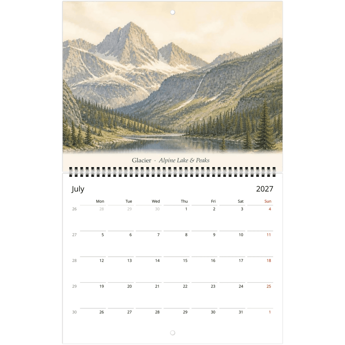 A Year in the Parks 2027 National Parks Wall Calendar - Sloth & Duck