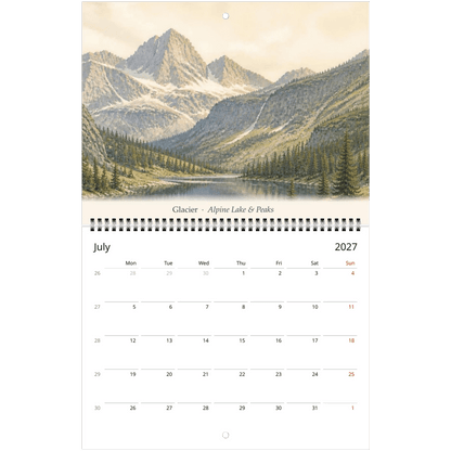 A Year in the Parks 2027 National Parks Wall Calendar - Sloth & Duck