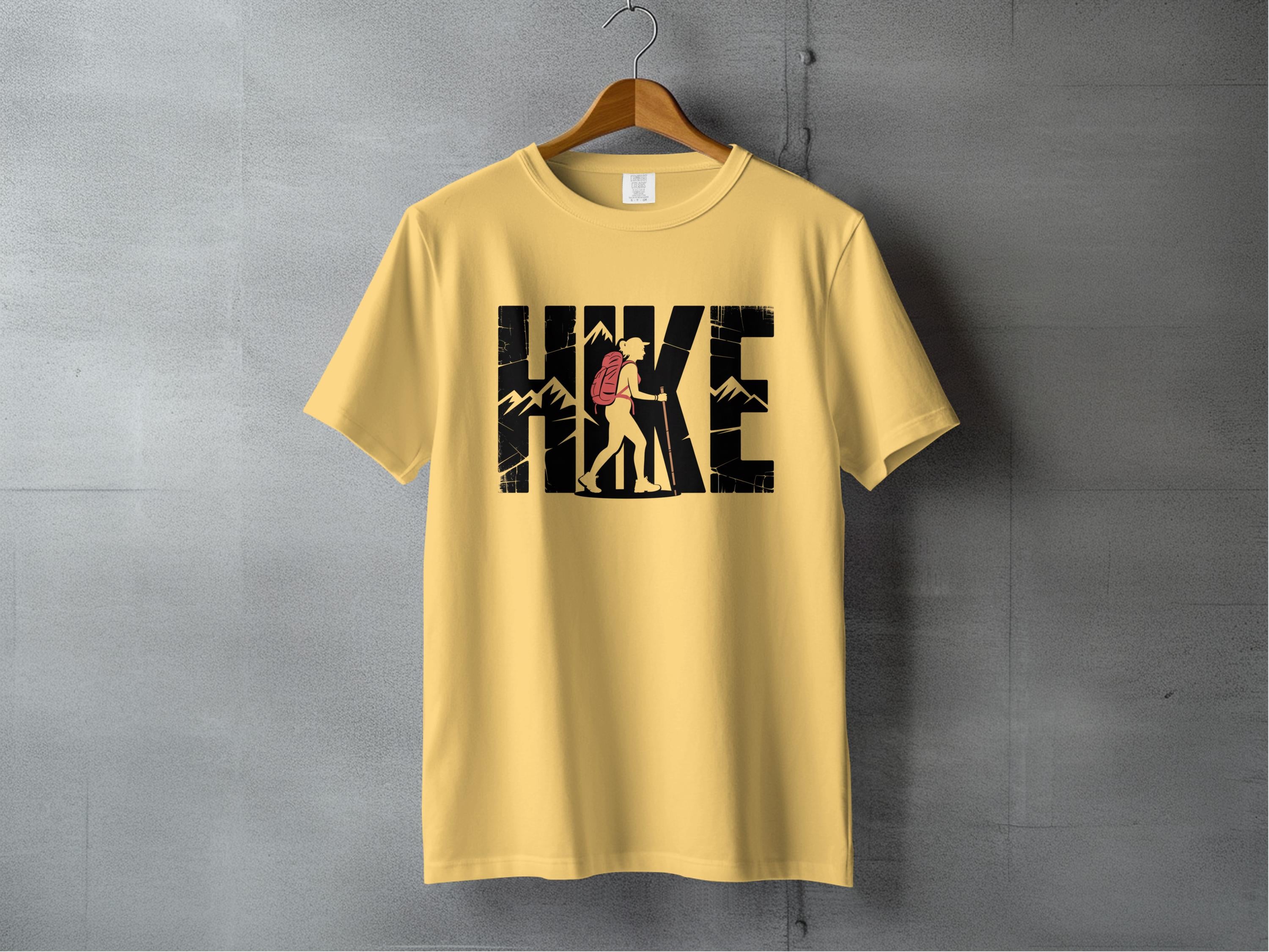Hike Graphic Print Yellow Outdoor Adventure T-shirt Product