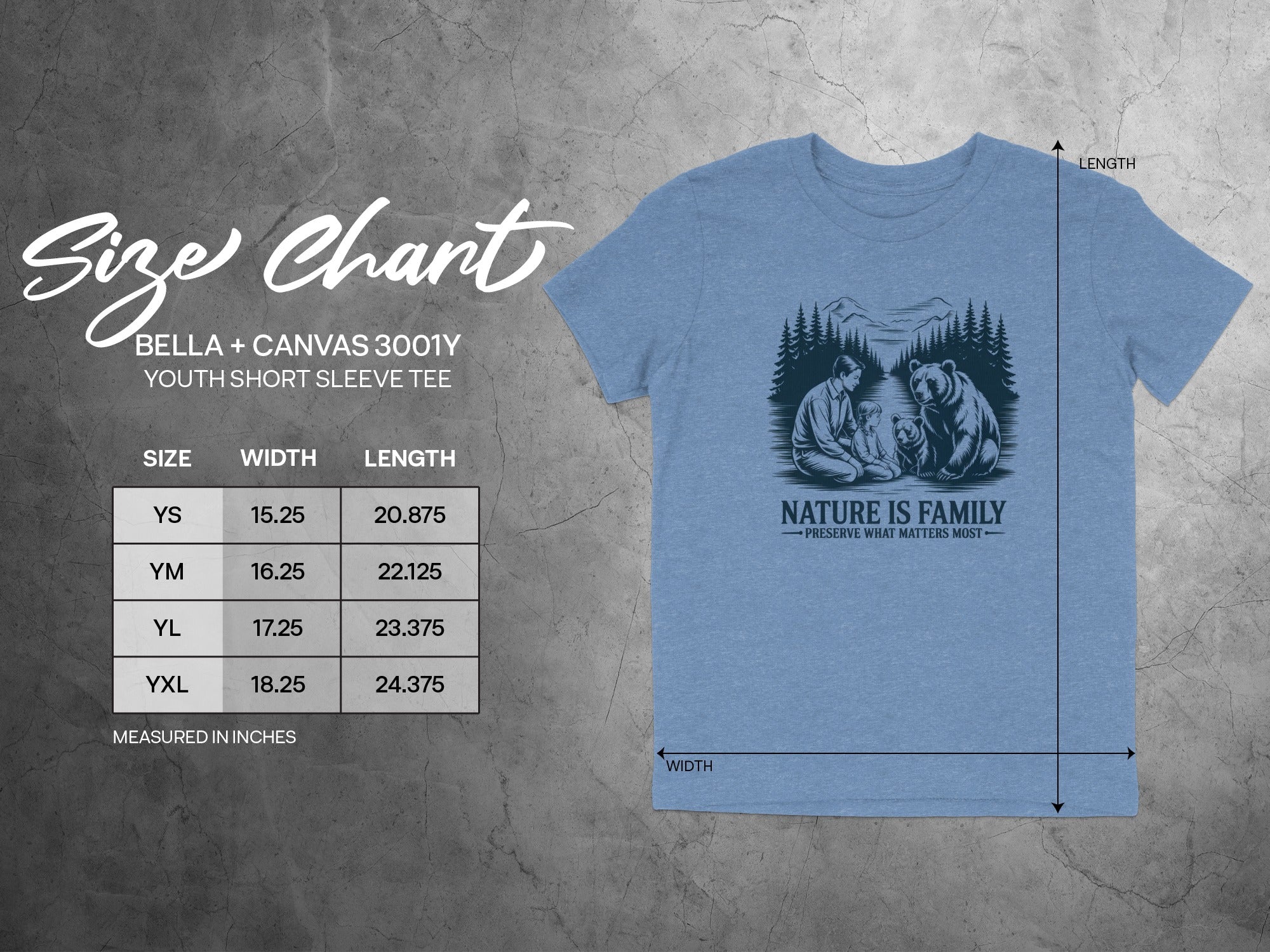 Nature Is Family Mountain Youth Short Sleeve Tee