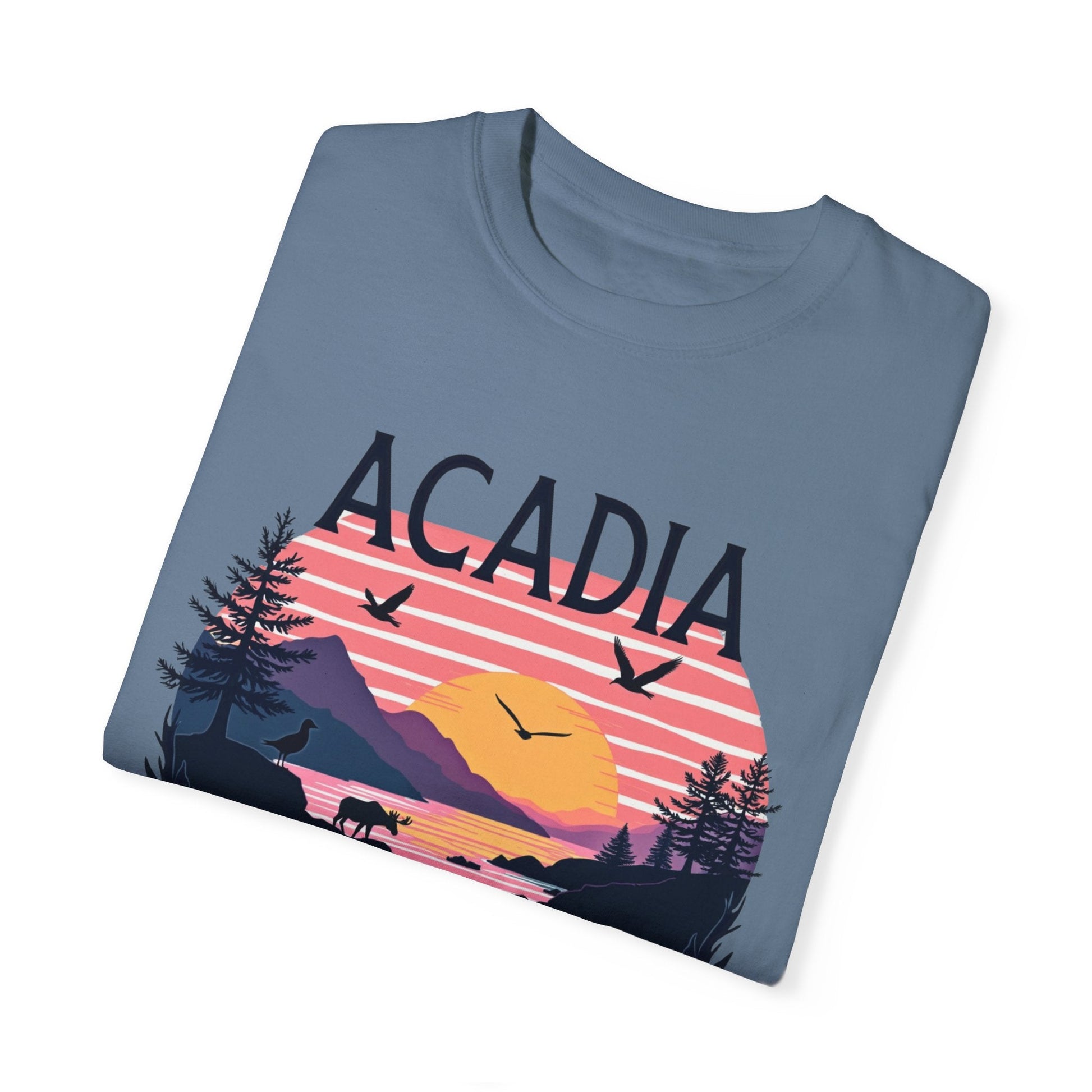 "Acadia National Park" Sunset T-Shirt - Blue Jean - Sloth & Duck