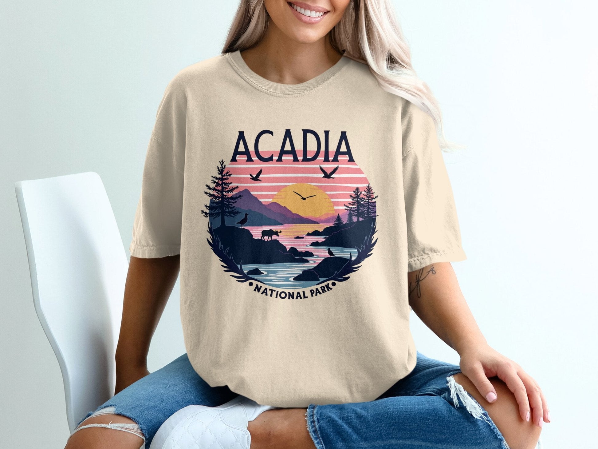 "Acadia National Park" Sunset T-Shirt - Bay - Sloth & Duck