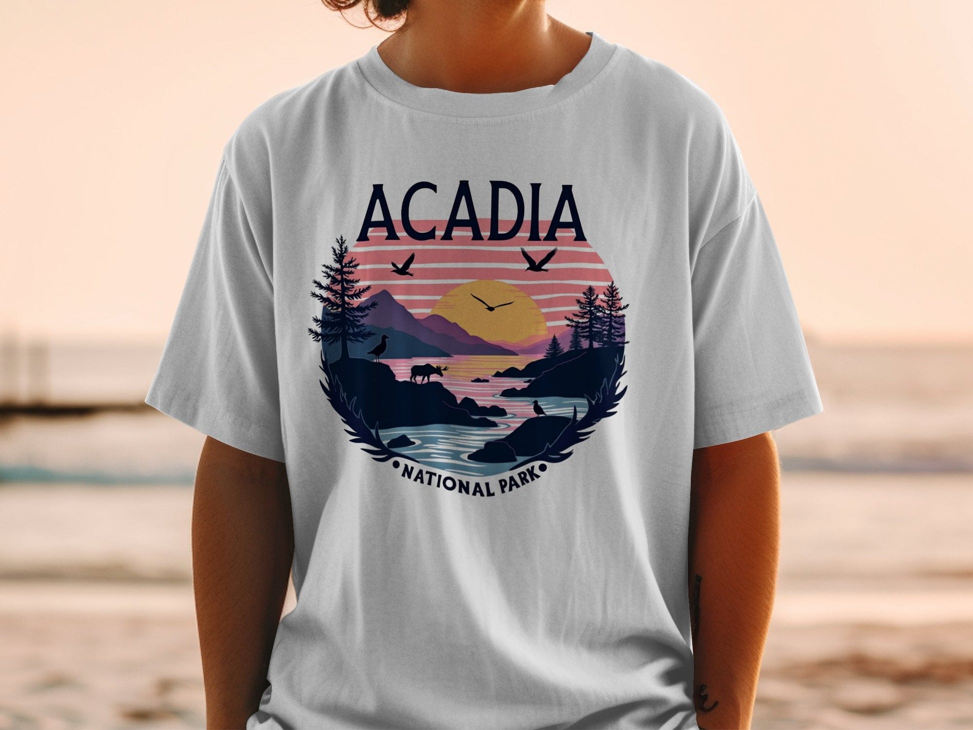 "Acadia National Park" Sunset T-Shirt - Bay - Sloth & Duck