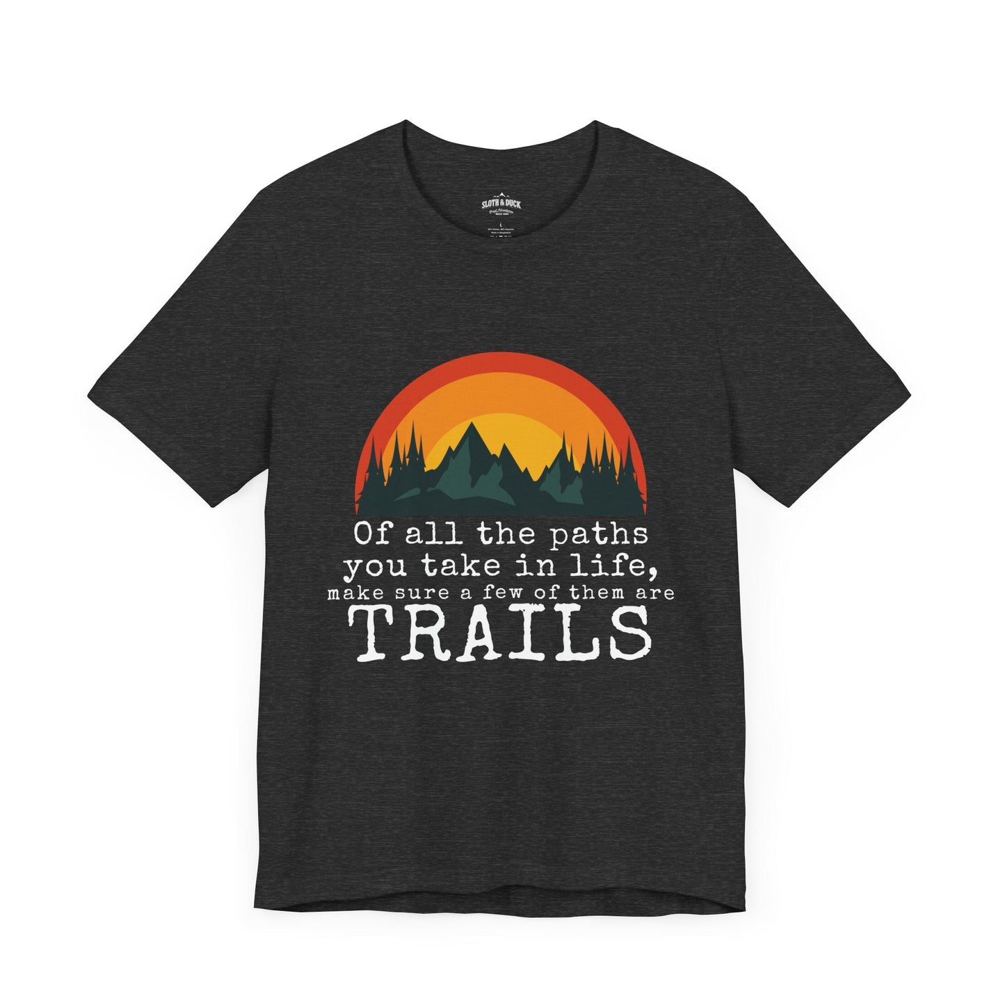 "All The Paths You Take" Sunset T-Shirt - Black - Sloth & Duck